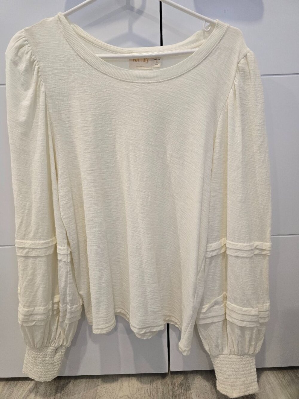 Nation Los Angeles Smocked LS 100% Pima Cotton Top